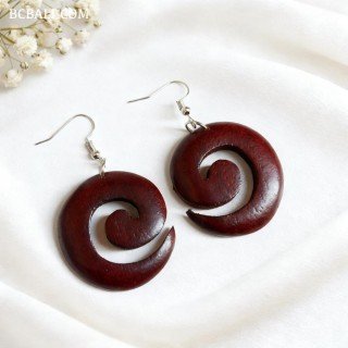 Handcrafted Wood Earrings Originally Handmade in Bali